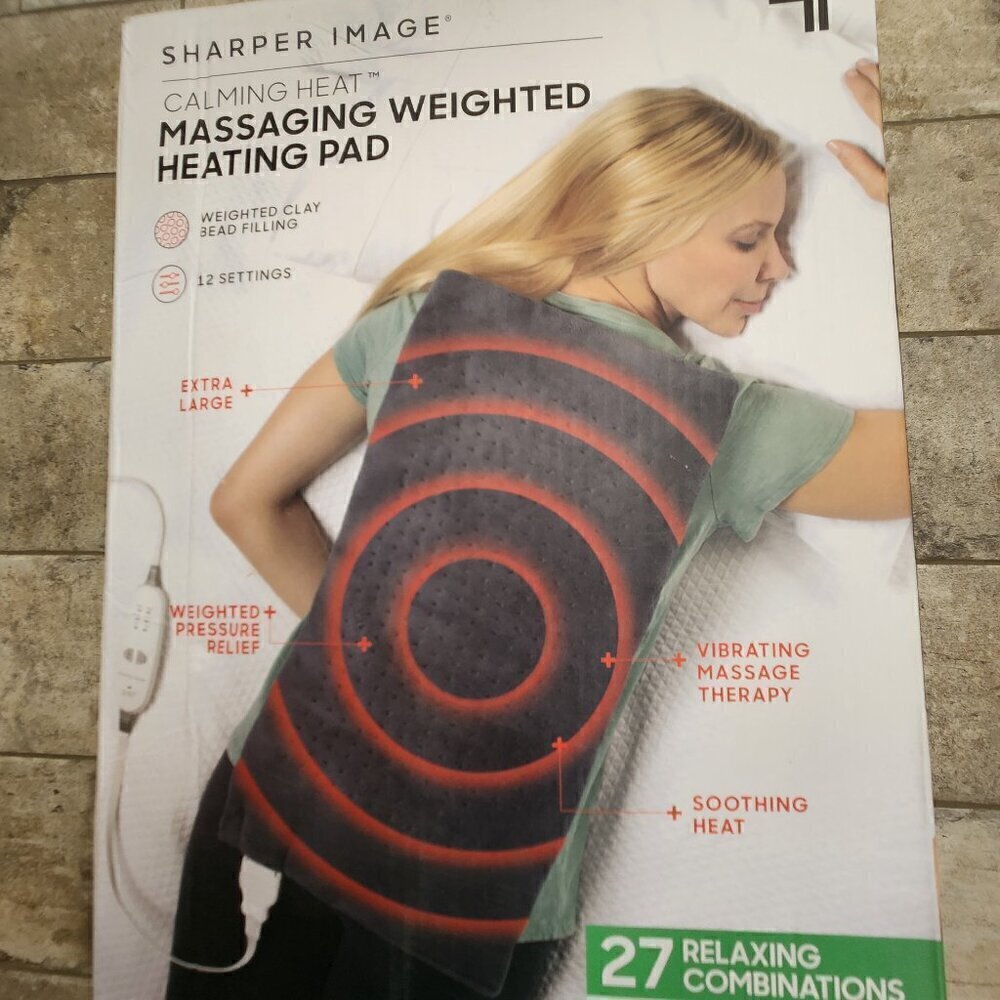 Sharper Image Massage Weighted Heating Pad